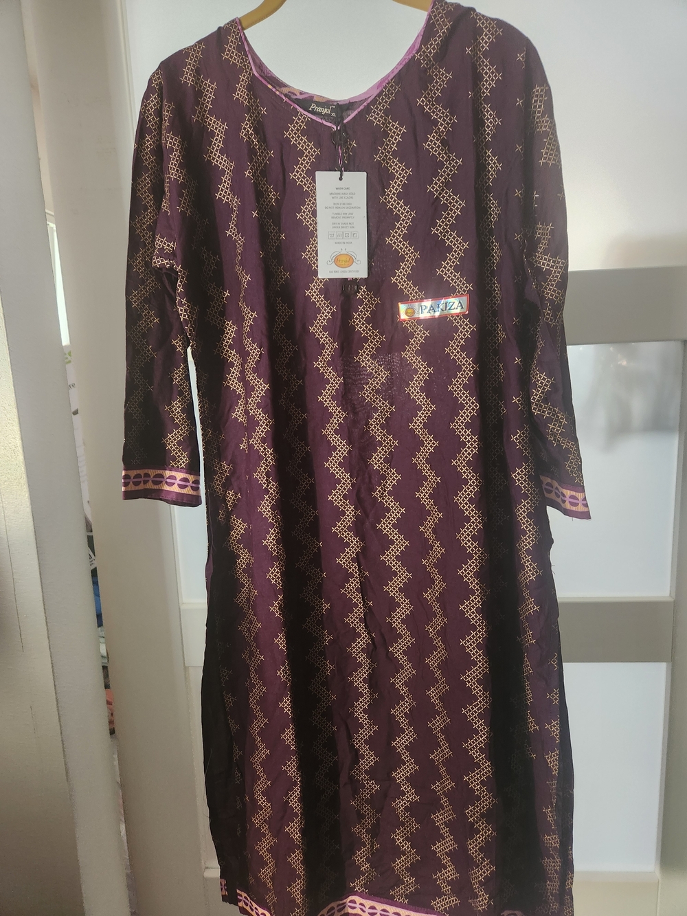 Women's Purple Patterned Long Sleeve Dress